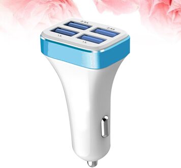 1 Pc 2.4A 4 Usb Poorten Socket Multi Functie Auto Telefoon Oplader (Zwart En Zilver) zoals getoond 5