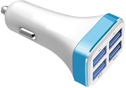 1 Pc 2.4A 4 Usb Poorten Socket Multi Functie Auto Telefoon Oplader (Zwart En Zilver) zoals getoond 5