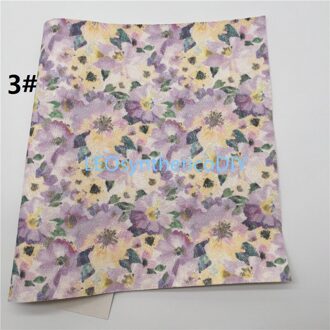 1 Pc 21X29CM Bloemen Gedrukt Glitter Leer Stof, Faux Lederen Lakens Voor Maken Bows Leosyntheticodiy T426A 3