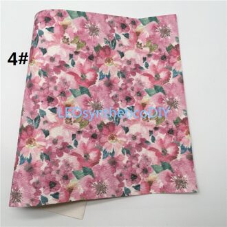 1 Pc 21X29CM Bloemen Gedrukt Glitter Leer Stof, Faux Lederen Lakens Voor Maken Bows Leosyntheticodiy T426A