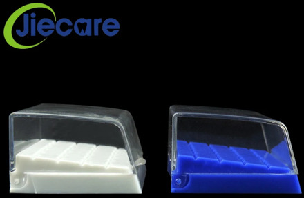1 PC 24 Holes Hot Sale Plastic Dental Bur Holder Disinfection Block Case Box Dentist Products Lab Equipment Blue/White New