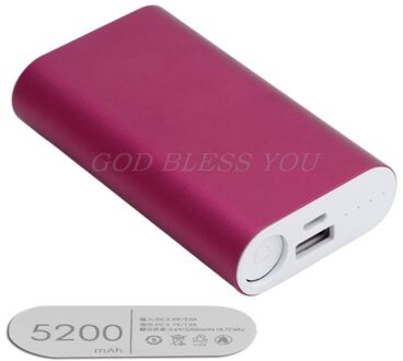 1 Pc 2X18650 Batterij Oplader 5V Usb 5200 Mah Power Bank Case Kit Diy Doos Voor Telefoon gps heet roze