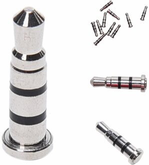 1 Pc 3.5 Mm Smart Mikey Mi Sleutel Quick Klik Knop Smart Key Stofdicht Plug Oortelefoon Jack Voor Xiaomi Mobiele telefoon Zilver