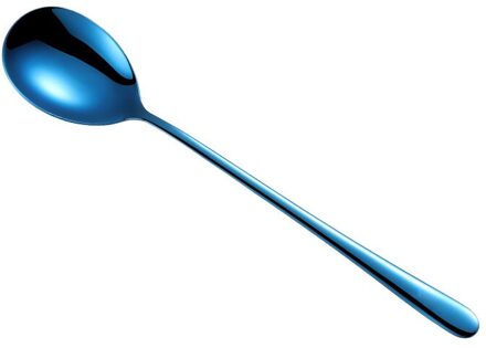 1 pc 304 Rvs Lange Steel Soep Lepel Leuke Volwassen Diner Lepel Vergulde blauw