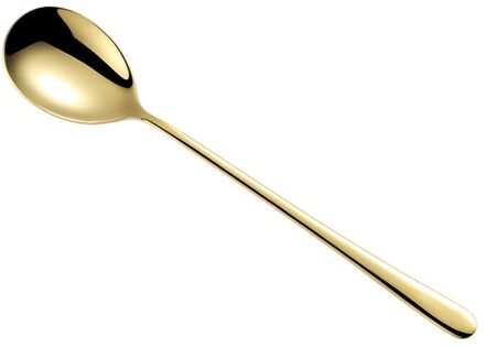 1 pc 304 Rvs Lange Steel Soep Lepel Leuke Volwassen Diner Lepel Vergulde goud