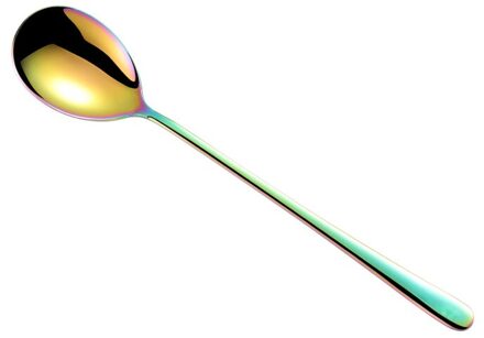 1 pc 304 Rvs Lange Steel Soep Lepel Leuke Volwassen Diner Lepel Vergulde kleur