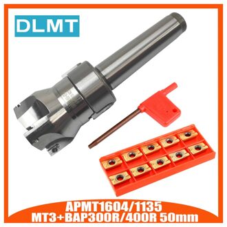 1 pc 4 Fluiten MT3 400R Gezicht End Mill Cutter 50mm + 10 pcs APMT1604 Carbide Inserts met Wrench voor Frees BAP400R BAP300R MT3 FMB22BAP400 1604