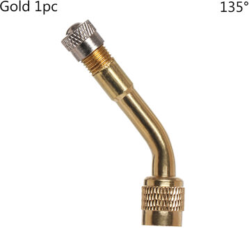 1 Pc 45/90/135 Graden Hoek Messing Air Tyre Ventiel Met Extension Adapter Auto Vrachtwagen Motorfiets fietsen Accessoire goud 135