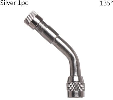 1 Pc 45/90/135 Graden Hoek Messing Air Tyre Ventiel Met Extension Adapter Auto Vrachtwagen Motorfiets fietsen Accessoire zilver 135