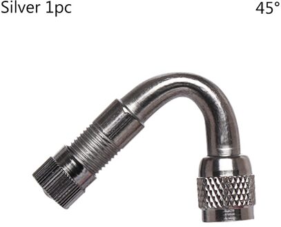 1 Pc 45/90/135 Graden Hoek Messing Air Tyre Ventiel Met Extension Adapter Auto Vrachtwagen Motorfiets fietsen Accessoire zilver 45