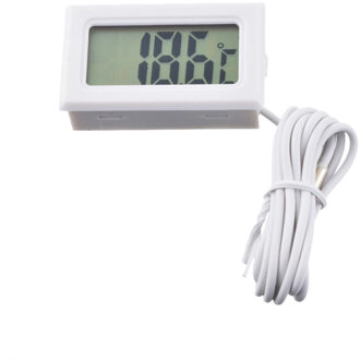1 Pc 5 M Praktische Mini Thermometer Huishoudelijke Temperatuur Meter Digitale Lcd Display Gratis Bezorging 1m wit