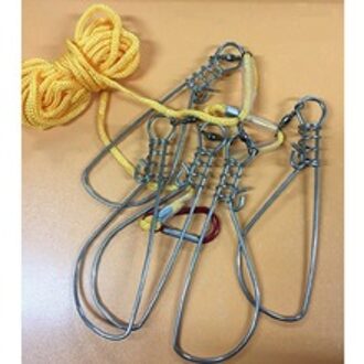 1 PC 5 M Vissen Lock Gesp Rvs Levende Vis Lock Riem Vissen Stringer Visgerei 5 Snap Roestvrij staal Touwen