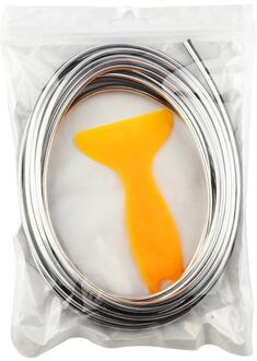 1 Pc 5 Meter Auto Interieur Verlichting Auto Led Strip Guirlande El Wire Rope Tube Line Flexibele Neon Licht Auto decoratieve Verlichting Zilver