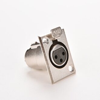 1 Pc/5Pcs 3Pins Xlr Connector Female Jack Socket Panel Gemonteerd Type Chassis Vierkante Vorm Metalen Behuizing 5stk