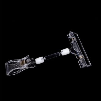 1 Pc 6.5 "Hoogte Transparante Plastic Dubbele Clip Verstelbare Teken Kaart Display Houder Supermarkt Prijskaartje Reclame Map