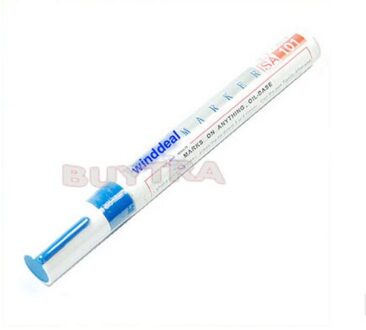 1 Pc 7 Kleuren Rubber Metalen Waterdichte Permanente Autobanden Tread Paint Marker Pen blauw