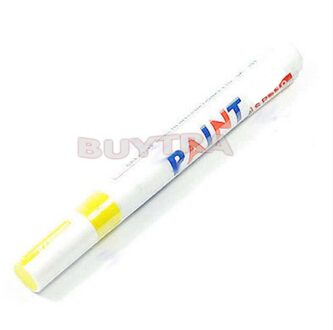 1 Pc 7 Kleuren Rubber Metalen Waterdichte Permanente Autobanden Tread Paint Marker Pen geel