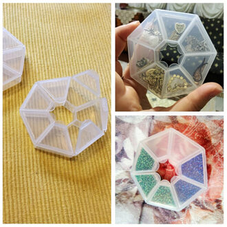 1 Pc 7 Raster Draagbare Seal Opslag Gevallen Clip Houder Box Container Bureau Organizer