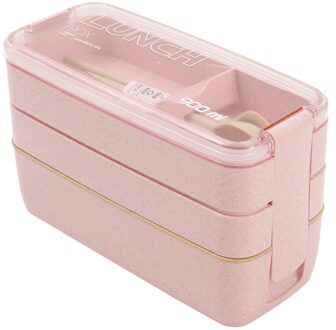 1 Pc 900 Ml Lunch Box 3 Layer Tarwe Stro Dozen Magnetron Gerechten Voedsel Opslag Container Lunchbox 03