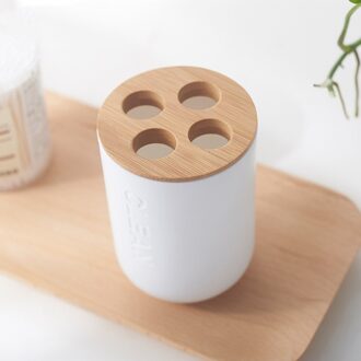 1 Pc Absorberende Handgemaakte Houten Ruimtebesparend Moderne Tandpasta Tandenborstel Organizer Stand Bekerhouder voor Badkamer