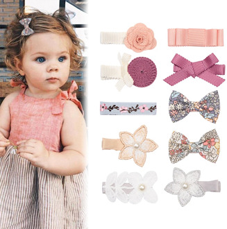 1 PC Baby Children Girls Knotted Bowknot Hairpin Cute Lace Imitation Pearl Flower Hair Clips Sweet Headwear Hair Accessories