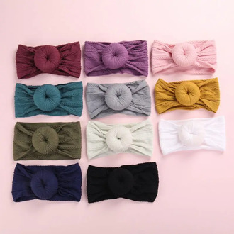 1 Pc Baby Toddler Kids Donuts Turban Headband Hair Band Head Wrap Elastic Soft Cute Twist Head Wrap Accessories Headwear