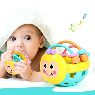 1 Pc Baby Zachte Rubberen Rammelaar Kinderen Vroege Jeugd Bijten Bel Speelgoed Bee Hand Bell Rammelaar Halter Baby Speelgoed 0-12 Maanden