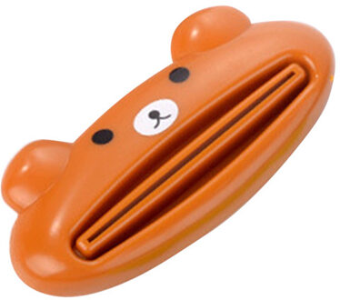1 pc Badkamer Accessoires Thuis Tube Tandpasta Squeezer Cartoon Tandpasta Dispenser Rolling Holder Tandpasta Dispenser bruin beer