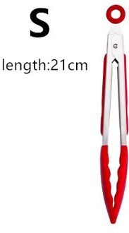 1 Pc Bbq Grillen Tong Salade Serveren Siliconen Voedsel Tong Rvs Metalen Keuken Tang Barbecue Koken Locking Tong rood S