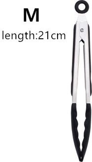 1 Pc Bbq Grillen Tong Salade Serveren Siliconen Voedsel Tong Rvs Metalen Keuken Tang Barbecue Koken Locking Tong zwart M