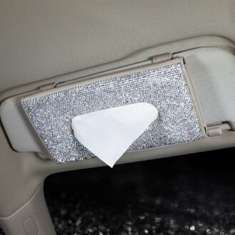 1 Pc Bling Auto Tissue Box Handdoek Sets Auto Zonneklep Tissue Box Houder Auto Interieur Opslag Decoratie Voor Bmw auto Accessoires beige