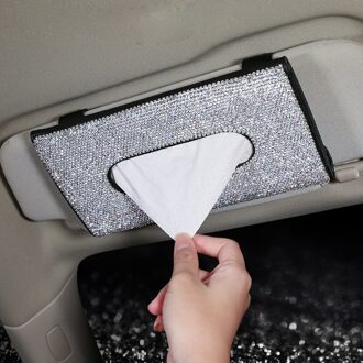 1 Pc Bling Auto Tissue Box Handdoek Sets Auto Zonneklep Tissue Box Houder Auto Interieur Opslag Decoratie Voor Bmw auto Accessoires zwart