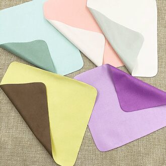 1 Pc Bril Schoner Suede Brilpoetsdoekje Voor Lens Telefoon Scherm Schoonmaken Doekjes Eyewear Dual Kleur