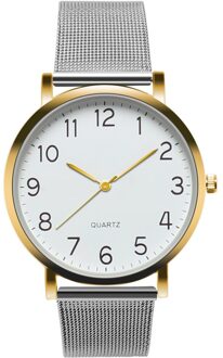 1 Pc Dames Horloge Roestvrij Staal Analoge Quartz Horloge Armband Mode Vrouwen Horloges Simple Dial Mooie Relogio Feminino gouden Case