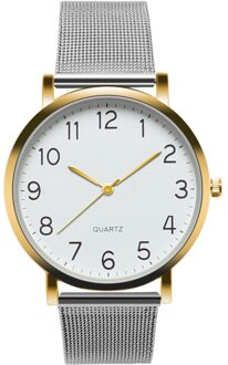 1 Pc Dames Horloge Roestvrij Staal Analoge Quartz Horloge Armband Mode Vrouwen Horloges Simple Dial Mooie Relogio Feminino gouden Case