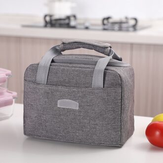 1 Pc Draagbare Grote Lunch Tas Waterdicht Voedsel Picknick Lunch Box Bag Geïsoleerde Vrouwen Koeler Zakken Verse Bento Voedsel Pouch grijs