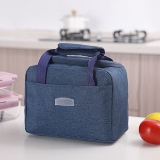 1 Pc Draagbare Grote Lunch Tas Waterdicht Voedsel Picknick Lunch Box Bag Geïsoleerde Vrouwen Koeler Zakken Verse Bento Voedsel Pouch marine