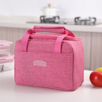 1 Pc Draagbare Grote Lunch Tas Waterdicht Voedsel Picknick Lunch Box Bag Geïsoleerde Vrouwen Koeler Zakken Verse Bento Voedsel Pouch roos rood