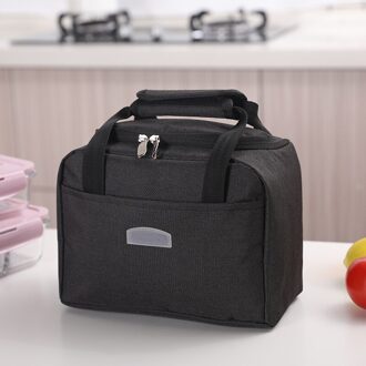 1 Pc Draagbare Grote Lunch Tas Waterdicht Voedsel Picknick Lunch Box Bag Geïsoleerde Vrouwen Koeler Zakken Verse Bento Voedsel Pouch zwart