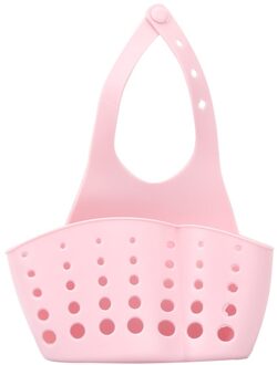 1 Pc Draagbare Home Keuken Opknoping Afvoer Mand Bad Opslag Gereedschap Sink Houder Huishoudelijke Praktische Houder roze
