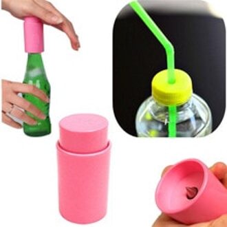1 Pc Drinken Punch Mini Water Boor Fles Deksel Opener Metal + Plastic Drink Fles Cover Gat Opener Voor Stro