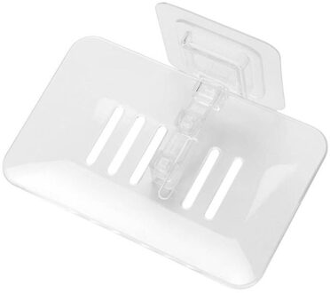 1 pc Duurzaam Creatieve Zeepkist Houder Muur gemonteerde Zeep Rack Zuig up Zeephouder Badkamer Accessoire Punch- gratis Bad Assistant wit Soap houder