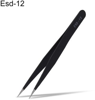 1 Pc Esd Professionele Veilige Rvs Anti-Statische Pincet Onderhoud Reparatie Tool Tweezer Voor Wimper Extensions Esd 12
