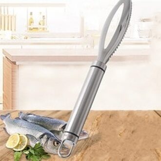 1 Pc Fish Huid Borstel Rvs Schrapen Vis Schaal Borstel Raspen Fast Verwijder Vis Schoonmaken Peeler Scaler Schraper
