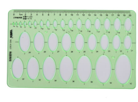 1 pc Green Plastic Lab Briefpapier Meten Ruler Tien Soorten Template Heerser Geometrie Tekening Sjabloon Heerser Schoolbenodigdheden N2
