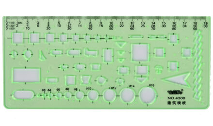 1 pc Green Plastic Lab Briefpapier Meten Ruler Tien Soorten Template Heerser Geometrie Tekening Sjabloon Heerser Schoolbenodigdheden N7