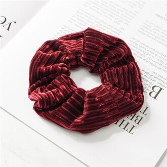 1 PC Grote Size streep Fluwelen Scrunchies Paardenstaart Houder Staart Wrap Elastische Haarbanden Haarband Accessoires T1