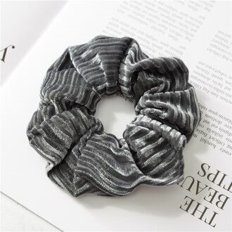 1 PC Grote Size streep Fluwelen Scrunchies Paardenstaart Houder Staart Wrap Elastische Haarbanden Haarband Accessoires T3