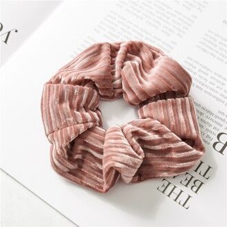 1 PC Grote Size streep Fluwelen Scrunchies Paardenstaart Houder Staart Wrap Elastische Haarbanden Haarband Accessoires T5