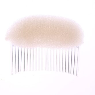 1 Pc Hair Styler Volume Bouffant Bijenkorf Shaper Bumpits Schuim Op Clear Comb Xmas wit